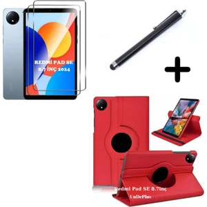 Xiaomi Redmi Pad Se 8.7inç Kılıf Dönen Tablet Kilifi Ekran Koruyucu+Kalem (Redmipad Se 11INÇ Değildir)