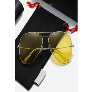 Mastercar Rayban Model Anti Far Gece Sürüş ve Sis Gözlüğü Fermuarlı Gözlük Kılıfı Hediyeli