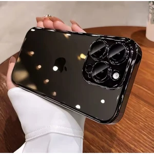M.tk moveteck iPhone 16 Pro Kılıf Tam Kamera Lensli Korumalı Metalik Parlak Renkli Kenarlı Yumuşak Silikon Kapak Arkası Şeffaf