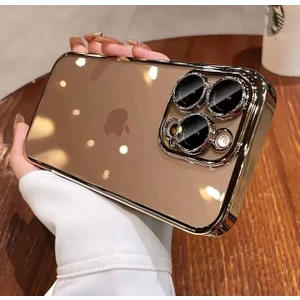 M.tk moveteck iPhone 16 Pro Kılıf Tam Kamera Lensli Korumalı Metalik Parlak Renkli Kenarlı Yumuşak Silikon Kapak Arkası Şeffaf