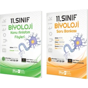Biyotik Yayınları 11.Sınıf  Biyoloji Konu Anlatım Föyü ve Soru Bankası Seti 2 Kitap