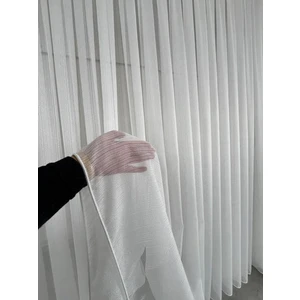 SC TEX  Pırlanta Çizgili Sade Şık Ütü Istemez Kırısmaz Tül Standart Pile (1.2/5 Pile)