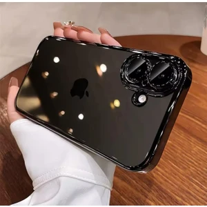 M.tk moveteck iPhone 16 Plus Kılıf Tam Kamera Lens Koruyucu Metalik Parlak Renkli Kenarlı Yumuşak Silikon Lensli Kapak Arkası Şeffaf