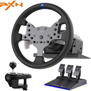 V99 Ps5 Oyun Direksiyon Seti, 3.2nm Çift Motorlu Kuvvet Geribildirim Tabanı, Vites Kolu ve Pedallı  Ps5, Ps4, Xbox One, Xbox Serisi