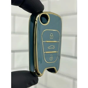 Barkas Elektronik Hyundai I20 I30 IX30 IX35 Sustalı Nano Anahtar Kılıfı 3 Buton Gri Gold