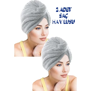 2 Adet Kalın Mikrofiber 2 Düğmeli Saç Havlusu Saç Bonesi Banyo Deniz ve Havuz Sonrası Plaj