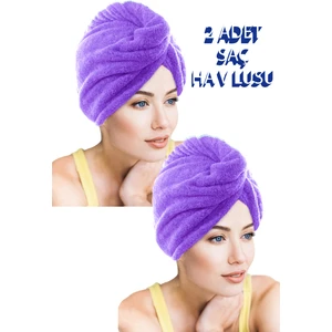 2 Adet Kalın Mikrofiber 2 Düğmeli Saç Havlusu Saç Bonesi Banyo Deniz ve Havuz Sonrası Plaj