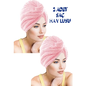 2 Adet Kalın Mikrofiber 2 Düğmeli Saç Havlusu Saç Bonesi Banyo Deniz ve Havuz Sonrası Plaj