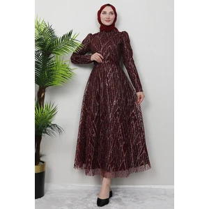 Giza Store Elisa Tesettür Abiye Bordo