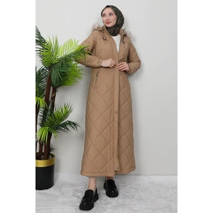 Aysema Kürklü Şişme Mont Sütlükahve