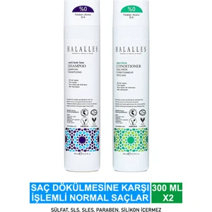 Saç Dökülmesine Karşı Şampuan Işlemli Normal Yapılı Saçlar - Sülfatsız & Vegan Formül 2 x 300 ml