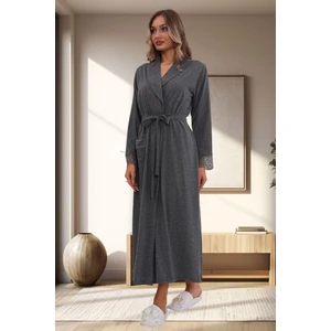 Mecit Pijama Mecit 1543 Füme Büyük Beden Kadın Sabahlık