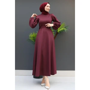 Ronay Tesettür Elbise Koyu Mürdüm