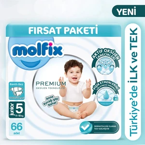 (4 Paket) 5 Numara Premium Oxijen Bebek Bezi 66 Adet