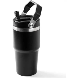 Paslanmaz Çelik Tutacaklı Termos Bardak 600 ml
 Siyah