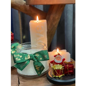 Bi Kavanoz Yeni Yıl Vanilya Tarçın Kokulu Soya Wax Dekoratif Happy New Year Mumu