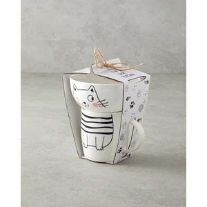 English Home Mingle Catty New Bone China Kaseli Kupa 360 Ml-13 cm Siyah - Beyaz