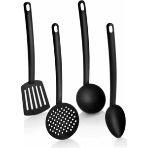 Mastercar 4'Lü Set Lüx Yanmaz Yapışmaz Teflon Kaplama Servis Seti Kepçe Kevgir Spatula Kaşık Servis Takımı