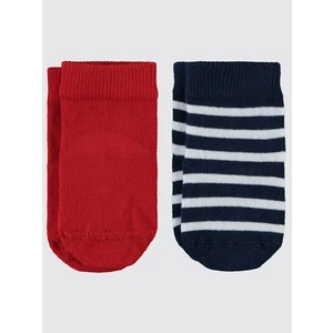 Civil Baby Erkek Bebek Kaydırmaz 2'li Çorap 6-18 Ay Lacivert