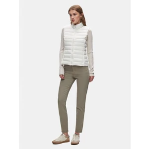 Fermuarlı Hafif Dolgulu Krem Yelek