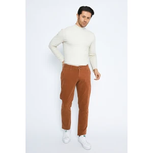 Daniel Voi Kadife Yandan Cepli Camel Regular Fit Erkek Pamuklu Pantolon