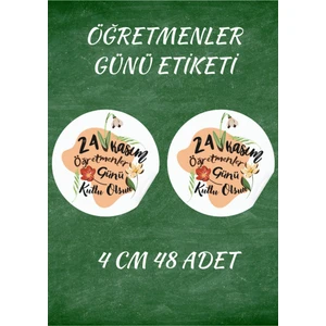 packmira etiket&ambalaj Öğretmenler Günü Etiketi Sticker 4 cm 48 Adet - 01 -