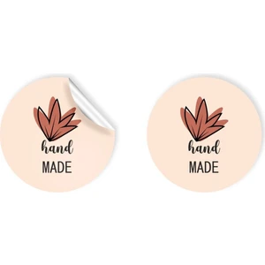 packmira etiket&ambalaj Kuşe Sticker Paketleme & Kargo Etiketi (4X4CM) 48 Adet - Hand Made - 02 -