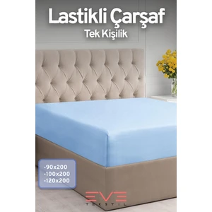 Eve Tekstil Doğal Pamuk Tek Kişilik Rainforce Kumaş Lastikli Çarşaf ve Yastık Kılıf Set