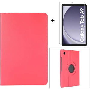 Samsung Galaxy Tab A9 8.7 Inch 2023 360° Dönebilen Standlı Suni Deri Kılıf + Nano Cam Ekran Koruyucu