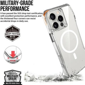 iPhone 16 Pro Max Kılıf Magsafe Şarj  Sgs Military Test Sertifikalı Şeffaf Redclick Incek Kapak