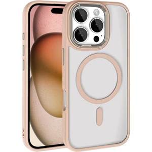 Apple iPhone 16 Pro Max Kılıf Wireless Şarj Özellikli Zore Krom Magsafe Silikon Kapak + Cam Ekran Koruyucu