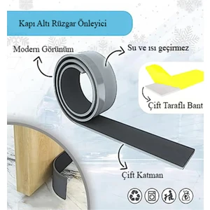 1 Adet Gri Kapı Altı Rüzgar Soğuk Önleyici Eva Toz Tutucu Koku Önleyici