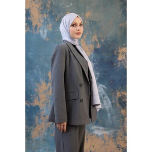 Fall Winter Ipeksi Jakar Şal Gümüş 9018-09