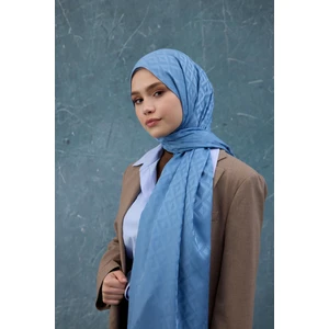 Fall Winter İpeksi Jakar Şal İndigo Mavi 9019-14