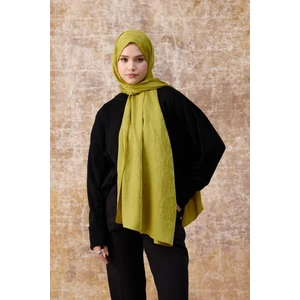 Fall Winter İpeksi Jakar Şal Yağ Yeşili 9020-04