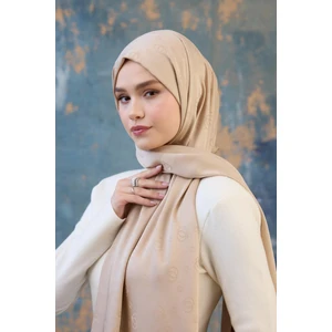 Fall Winter İpeksi Jakar Şal Vizon 9018-25