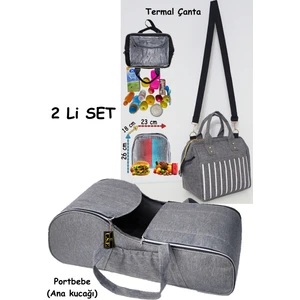 Portbebe Ana Kucağı Puset Bebek Taşıma + Anne Bebek Bakım Çantası