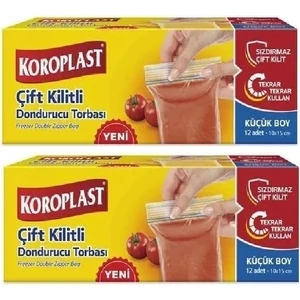Çift Kilitli Dondurucu Torbası Küçük Boy 10 x 15 cm 12'li x 2 Adet