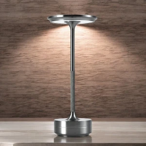 CT-8438 Toronto Gümüş Şarjlı Masa Lambası Aydınlatma Dokunmatik Dimmer 3 Farkli Renk Ayari Işık Lamba Ofis Çalışma