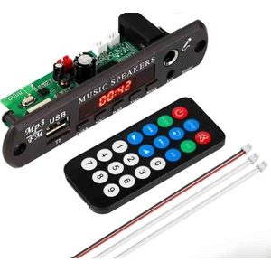 60W Amplifikatör Bluetooth 5.3 Mp3 Wm. Dekoder Kurulu Ekran Mikrofon 12V Araba Fm Radyo USB