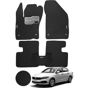 Fiat Egea Hücreli Premium Eva Paspas Seti Tam Set Paspas Takımı Siyah