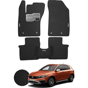 Fiat Egea Cross Uyumlu Hatchback Hücreli Premium Eva Paspas Seti Tam Set Paspas Takımı Siyah