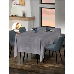 Sima Home Kadife Dokulu Füme Renk Masa Örtüsü