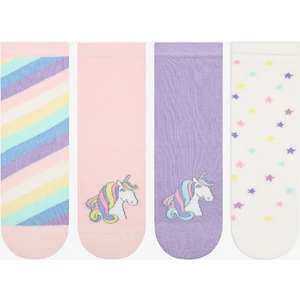 Kız Çocuk Unicorn Çok Renkli 4lü Soket Çorap