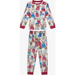 Unisex Çocuk Party Dog Kırık Beyaz Pijama Takımı