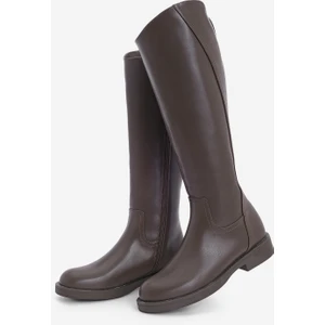 Kadın Yandan Fermuarlı Günlük Çizme Sirante Kahve