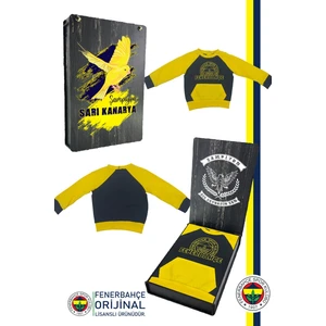 Fb Logo Sarı-Lacivert Bebek Sweat Hediyelik Ahşap Kutulu