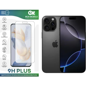 ECR MOBILE iPhone 16 Pro Max Ekran Koruyucu Mat(Parmak Izi Bırakmayan) Uyumlu Esnek Nano