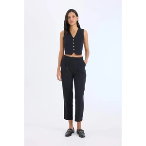 2'li Takım Blazer Yelek Tapered Fit Yüksek Bel Kumaş Pantolon E2325AX24WN