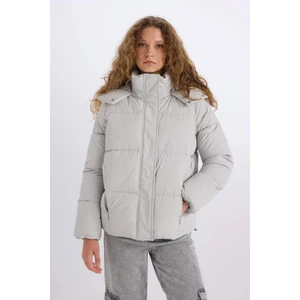 Su İtici Puffer Şişme Mont Oversize Geniş Kalıp Kapüşonlu Fermuarlı Çıtçıtlı A4090AX24WN